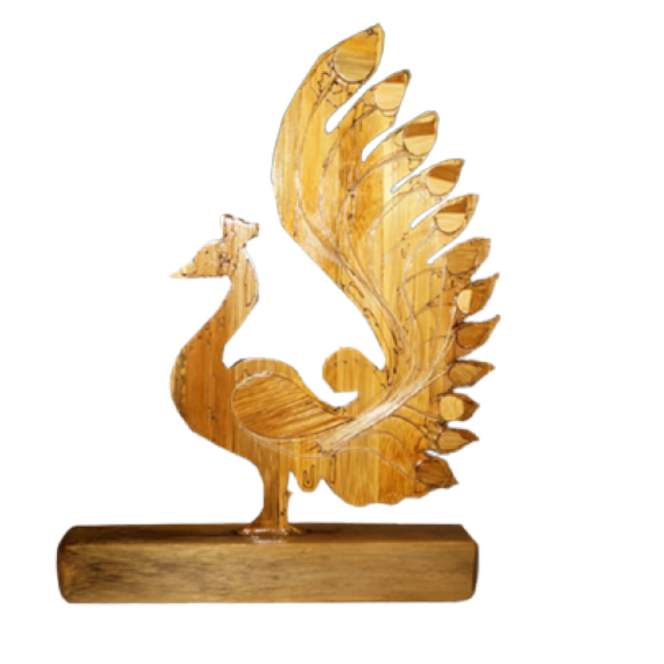 Bamboo Peacock (10" Height)