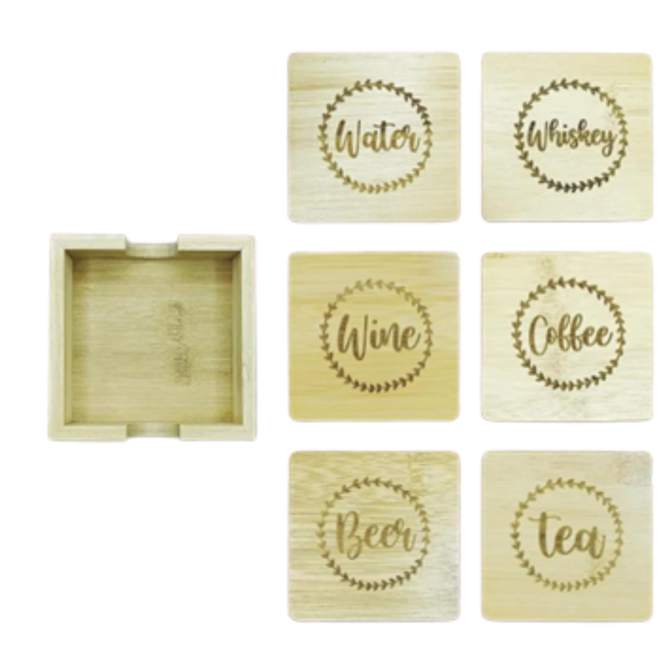 Bamboo Tea Coaster Set of 6