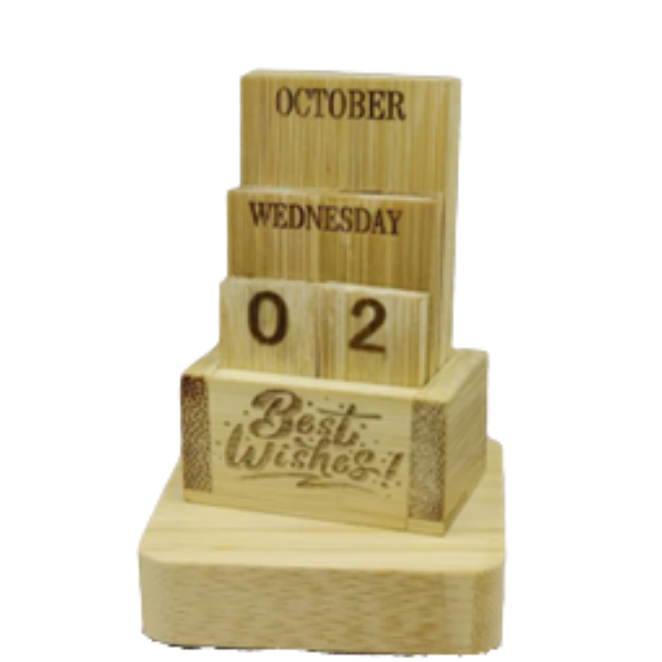 Bamboo Calendar (3" X 2" X 1")
