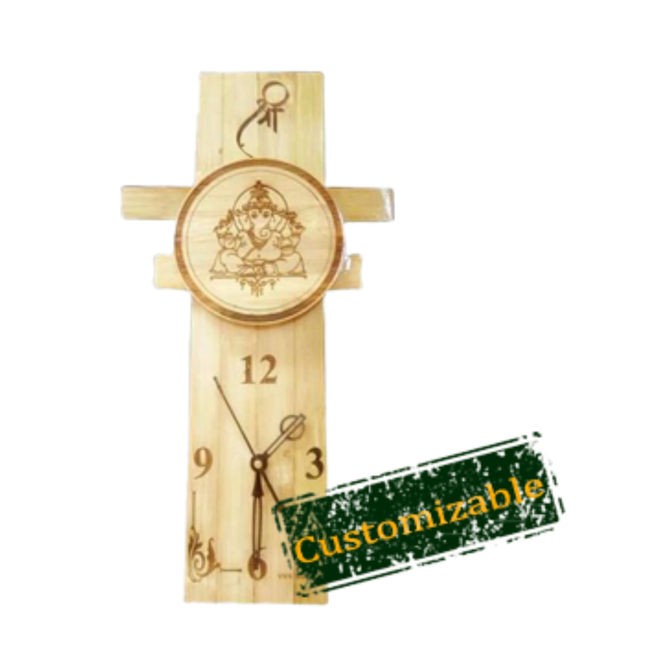 Ganesh Wall Clock 14"X6"